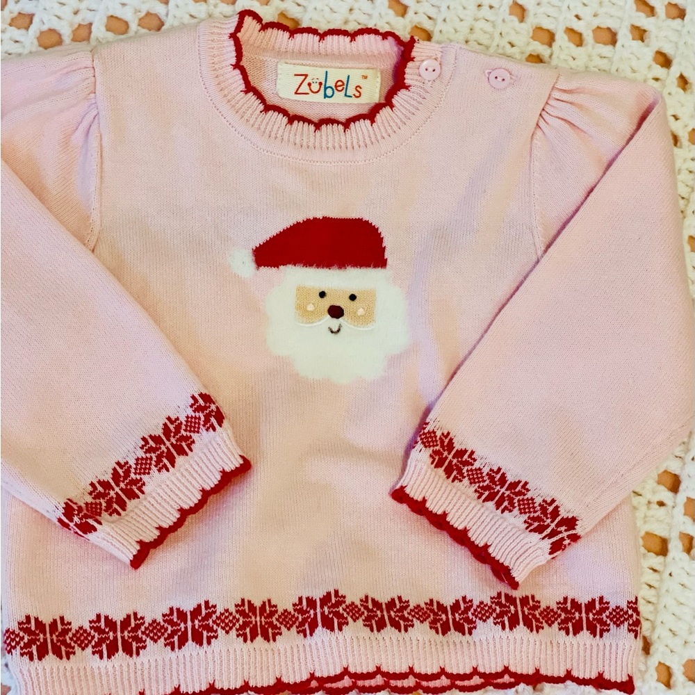 Zubels Pink Santa Kids Sweater